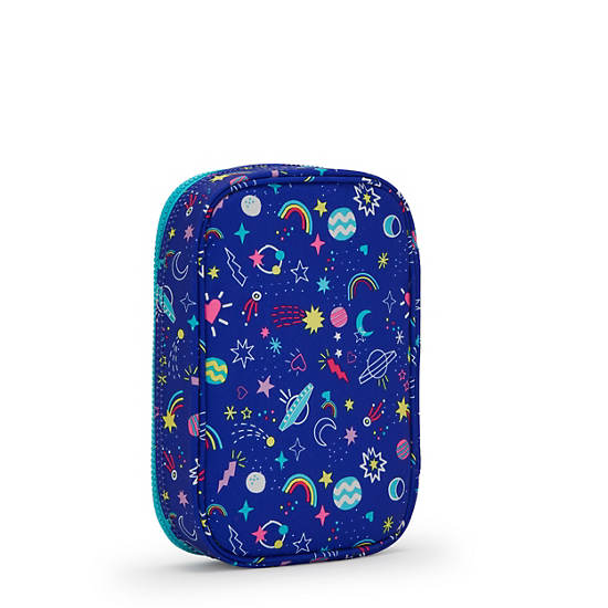 Kipling 100 Pens Printed Case Väska Blå | SE 1181DF